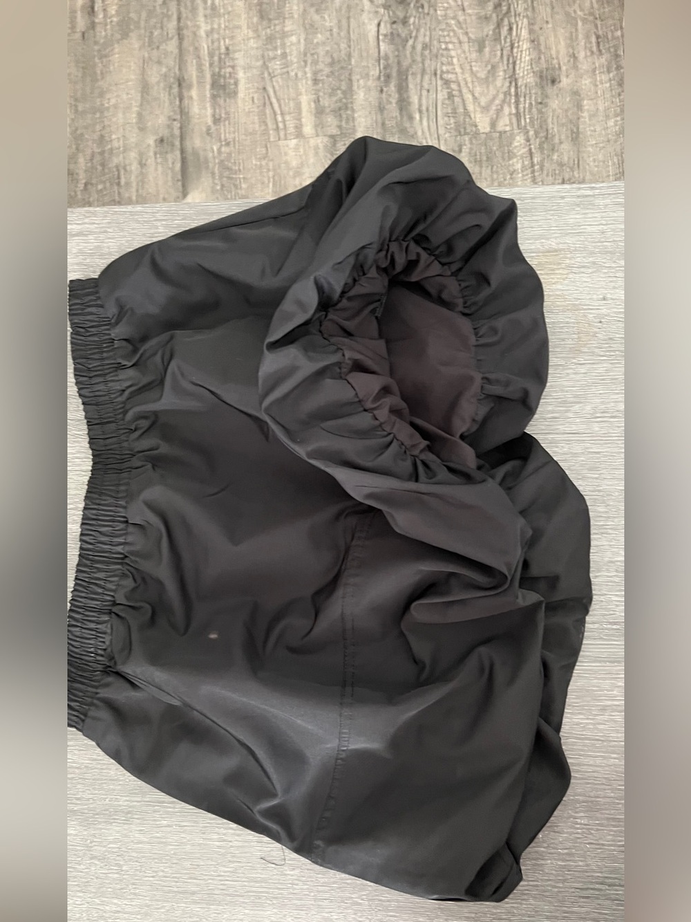 Black Elastic Waist Satin-Look fluffy Skirt